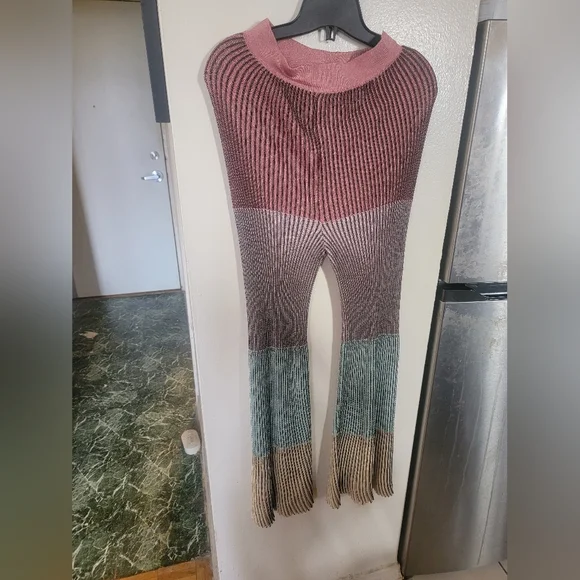 Marco De Vincenzo Rainbow Metalic Knit Pants - Picture 2 of 5